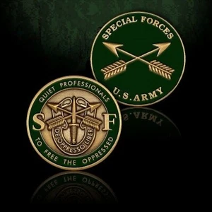 ARMY SPECIAL FORCES QUIET PROFESSIONALS 1.75" CHALLENGE COIN - Imagen 1 de 1