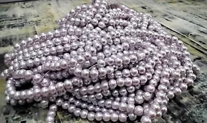 Glass Pearl Bead, Pearlized, 10mm, Lavender, 50 pce, Free Post OZ - Bild 1 von 1