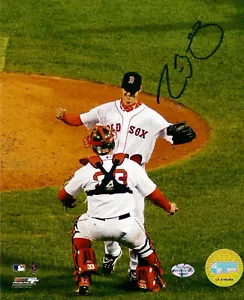 Clay Buchholz Boston Red Sox signed no hit 8x10 Varitek - Picture 1 of 1