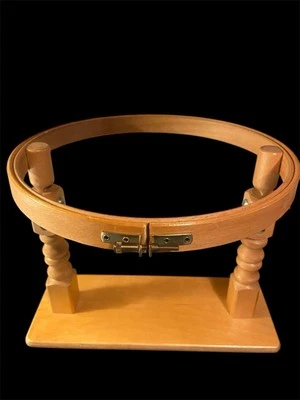 Vintage  10” Adjustable Needlework Hoop Free-Standing Wooden Made In England - Image 1 of 3