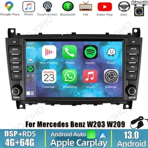 For Mercedes-Benz C Class W203 W209 GPS Car Radio CarPlay Stereo Android 13 BT - Picture 1 of 23