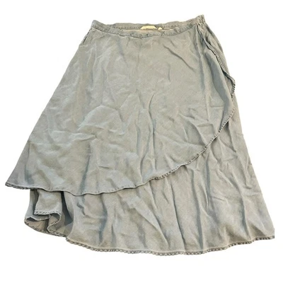 Falda midi frontal envolvente sintética cambray Soft Surroundings para mujer talla grande pequeña Foto 1 de 4