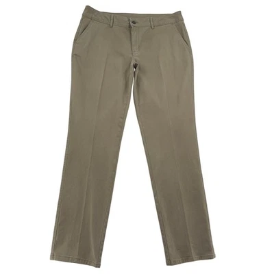 Magellan Outdoors 女式卡其色裤子 12 码直筒休闲日常舒适 — 第 1/4 张图片