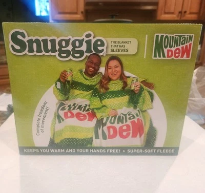 Snuggie MTN Mountain Dew 71" X 54" Blanket w/ Sleeves Christmas 2024 New RARE - Image 1 of 3