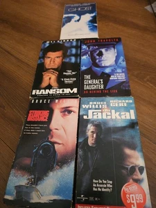 '90 VHS THRILLERS MULTITAPES VID CASSETTES GHOST RANSOM JACKAL STRIKING DISTANCE - Picture 1 of 2