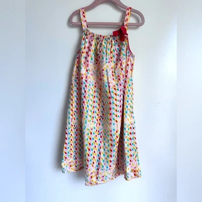 Vestido PINK CHICKEN 8Y Niñas Aline Tank Sin Mangas Multicolor Lazo 100% Algodón Foto 1 de 4