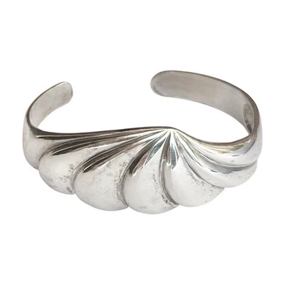 "Brazalete brazalete modernista del suroeste de plata esterlina Kabana .925 7,5"" firmado" Foto 1 de 4