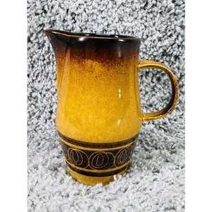 Vintage Rössler Porzellan Pottery Pitcher Two Toned Color Glaze Decorative Band - Picture 1 of 9