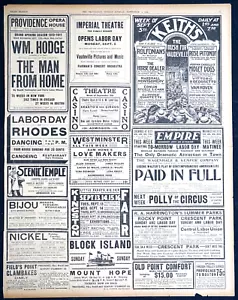 1910 Providence, Rhode Island Newspaper Theater & Amusement Ads - Rocky Point - Picture 1 of 1