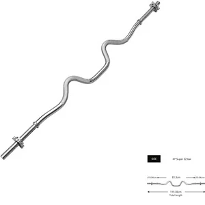 SZ Curlstange 120cm Ø 25mm verchromt & gerändelt mit Sicherheitsverschlüssen - Bild 1 von 1