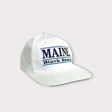 Vtg 90s NOS The Game Split Bar Maine Black Bears Snapback Hat, NCAA, Russell