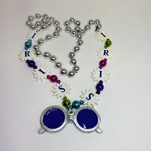 Mardi Gras Bead Necklace Krewe Of Iris 2020 Sunglasses New Orleans Louisiana 21" - Picture 1 of 4