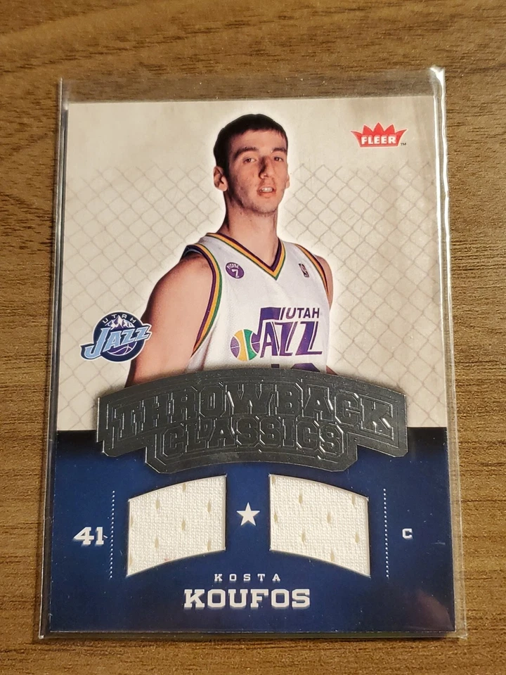 Kosta Koufos 2008-09 Fleer Throwback Classics Rookie Jersey NBA-KK Utah Jazz RC - Image 1 of 2