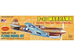 P-40 Warhawk 419 mm Spannweite fliegendes Modell Balsa Flugzeug Kit von Guillow's - Bild 1 von 1