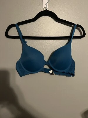 SO Bra 36B Teal Blue Padded Underwire Adjustable Clasp Back Lace – Pre-Owned - Image 1 of 2
