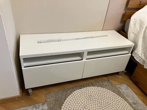 Weißes ikea sideboard 2 Schubladen hochglanz - Bild 1 von 5