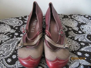 Hispanitas shoe UK 7 Ladies Red leather Mary Jane Worn - Picture 1 of 10