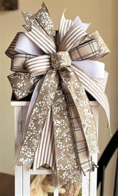 ARCO FLORAL NEUTRO DE GRANJA DE 10" CABLEADO para PUERTA CORONA LINTERNA POSTE # 211 fl Foto 1 de 4