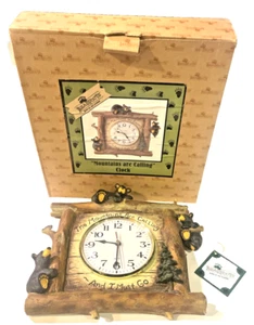 Bearfoots Bear Wall Clock Jeff Fleming Big Sky Carvers Mountains Are Calling SEE - Picture 1 of 24