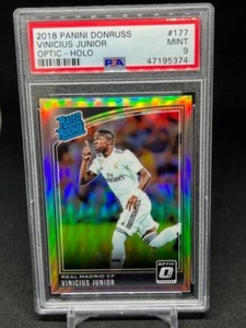 2018-19 Donruss Optic Soccer Holo Prizm #177 Vinicius Junior RC Rookie PSA 9 - Foto 1 di 2