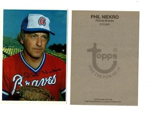 1980 PHIL NIEKRO TOPPS BASEBALL LARGE CARD 5 x 7 ATLANTA BRAVES 46 of 60  - Picture 1 of 1