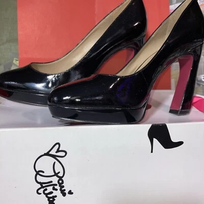 Paris Hilton “Alani” Black Patent Leather Platform Heels Size 7.5 NIB - Image 1 of 4