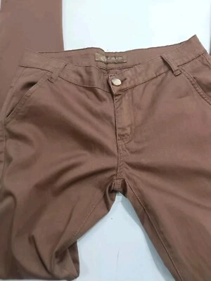 Out Fashion Jeans Size L Jegging Sexy Sliming Pockets Nut Brown Pants Pre-owned  - Image 1 of 4