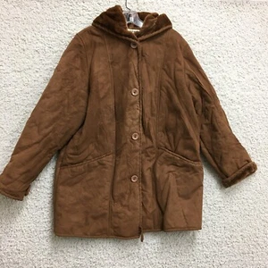 RP Sport Regent Park Jacket Extra Large Adult Brown Parka Hooded Lined Fur Women - Picture 1 of 12