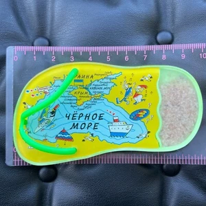 UKRAINE🇺🇦PLASTIC FRIDGE MAGNET✅BLACK SEA RESORTS MAP WITH REAL SAND SOUVENIR🎗 - Picture 1 of 3
