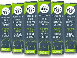 VEET 200ml Men's Hair Removal Cream for Normal Skin x 6 Pack (UK Stock) - Picture 1 of 8