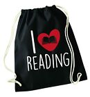 I love reading, drawstring bag geek books student reader library fictional 6473