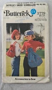 Butterick 3779 Handbag Purse Tote Hats VTG 70s craft accessories misses FF UC - Picture 1 of 3