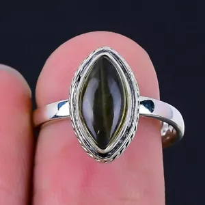 Natural Labradorite 925 Silver Sister New Statement Unique Handmade Ring Jewelry - Picture 1 of 8