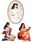 Nurse #Bettypage Fishnet #Hot Bettie Page Pinup 3 #Sexy Vinyl Sticker/Decal Set