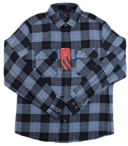 Perry Ellis Mens M Shirt Long Sleeve Button Up Front Flannel Regular Fit $80 NEW - Picture 1 of 5