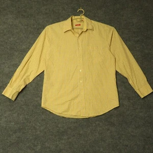 Izod  Shirt Mens Medium Yellow Long Sleeve Collared Button Down - Picture 1 of 11