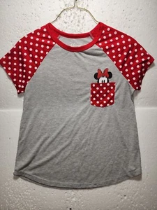 Disney T-Shirt Girls Large White Red Tank Blouse Top Round Neck Minnie Mouse - Picture 1 of 11