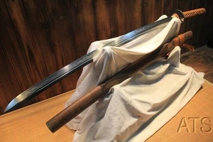 Espada Katana Japonesa Hiragana Doblada Arcilla Templada Doble Borde Hoja Afilada - Imagen 1 de 7