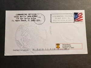USCGC MARLIN WPB-87304 Naval Cover 2002 Embossed Cachet FT. MYERS BEACH, FL - Picture 1 of 2