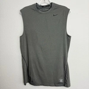 Nike Pro Combat Men’s Medium Tank Top Dark Grey Fitted Sleeveless Gym Running - Picture 1 of 5