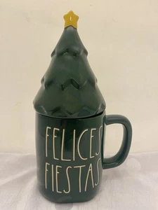 Rae Dunn Joy Weihnachtsbaum Becher mit Deckel Green Felices Fiestas - Bild 1 von 8