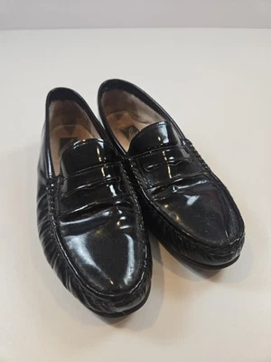 Zapatos mocasines planos Charles Jourdan para mujer talla 8,5 charol negro Foto 1 de 4