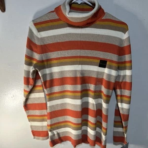 Relativity Women's XL Long-Sleeved Turtleneck Ivory, Orange, Brown, Size XL S35 - Picture 1 of 3