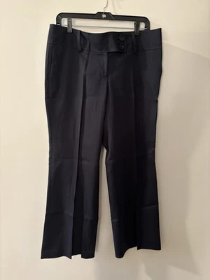 NOVO COM ETIQUETAS Calça Feminina Tamanho 12P Azul Marinho Lindsay Flare Leg Ann Taylor $99 - Imagem 1 de 4