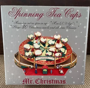 Tazas de té giratorias Mr. Christmas Feria de Nottingham rotonda 30 canciones musicales 2005 - Imagen 1 de 5