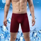 Mesh Long Leg Men's Ice Silk Boxer Briefs Underpants Breathable Shorts