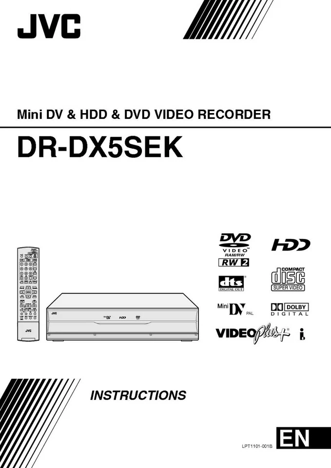 JVC DR-DX5SEK Mini DV & DVD Player Owners Instruction Manual Reprint - Image 1 of 1