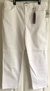 Gloria Vanderbilt Amanda Classic Fit Tapered Stretch White Jeans 18 Short - Picture 1 of 5