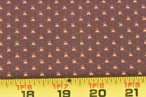 17" Long, Vintage, Tiny Orange Hearts on Brown Quilt Cotton, P8793 - Picture 1 of 5
