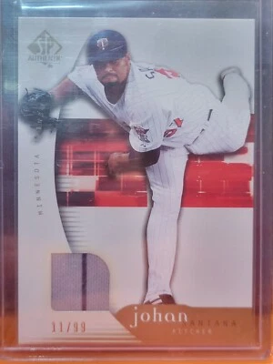 2005 SP Authentic GOLD Jersey #54 JOHAN SANTANA #11/99 - NM-MT TWINS PINSTRIPE! - Image 1 of 2